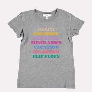 NWT Sub Urban Riot Beach Graphic Tee Multicolor Summer Text Girls XL Women's XS